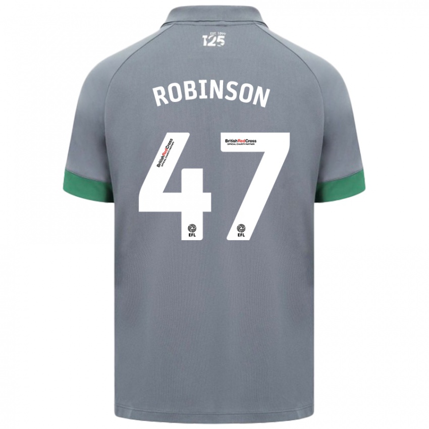 Niño Camiseta Callum Robinson #47 Gris Oscuro 2ª Equipación 2024/25 La Camisa Perú