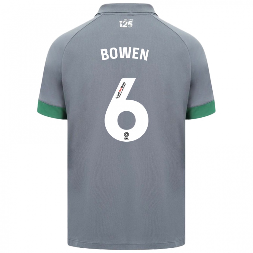 Niño Camiseta Megan Bowen #6 Gris Oscuro 2ª Equipación 2024/25 La Camisa Perú