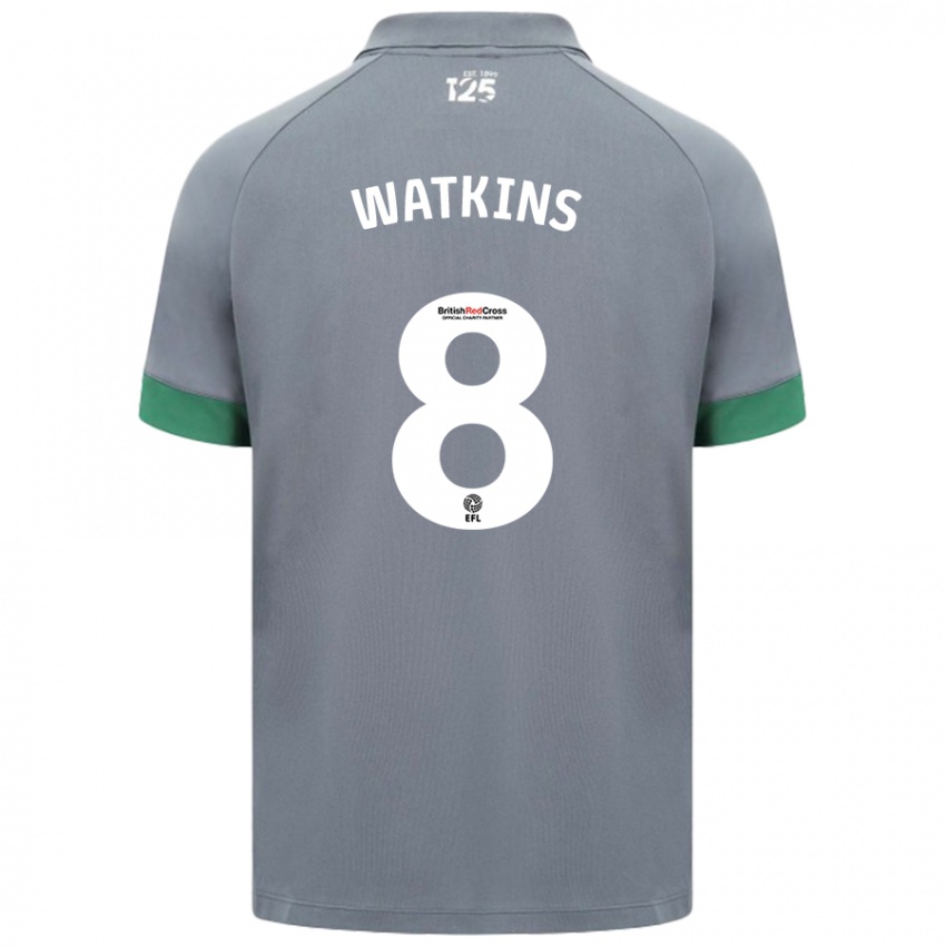 Niño Camiseta Seren Watkins #8 Gris Oscuro 2ª Equipación 2024/25 La Camisa Perú