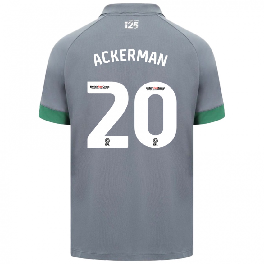 Niño Camiseta Mali Ackerman #20 Gris Oscuro 2ª Equipación 2024/25 La Camisa Perú