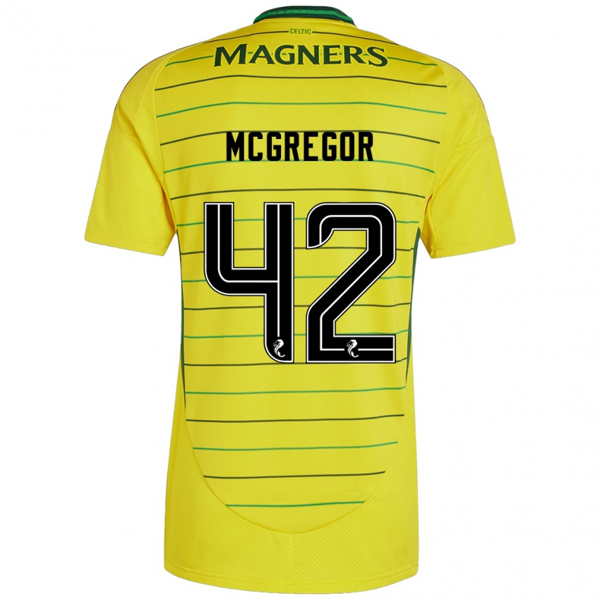 Niño Camiseta Callum Mcgregor #42 Amarillo 2ª Equipación 2024/25 La Camisa Perú