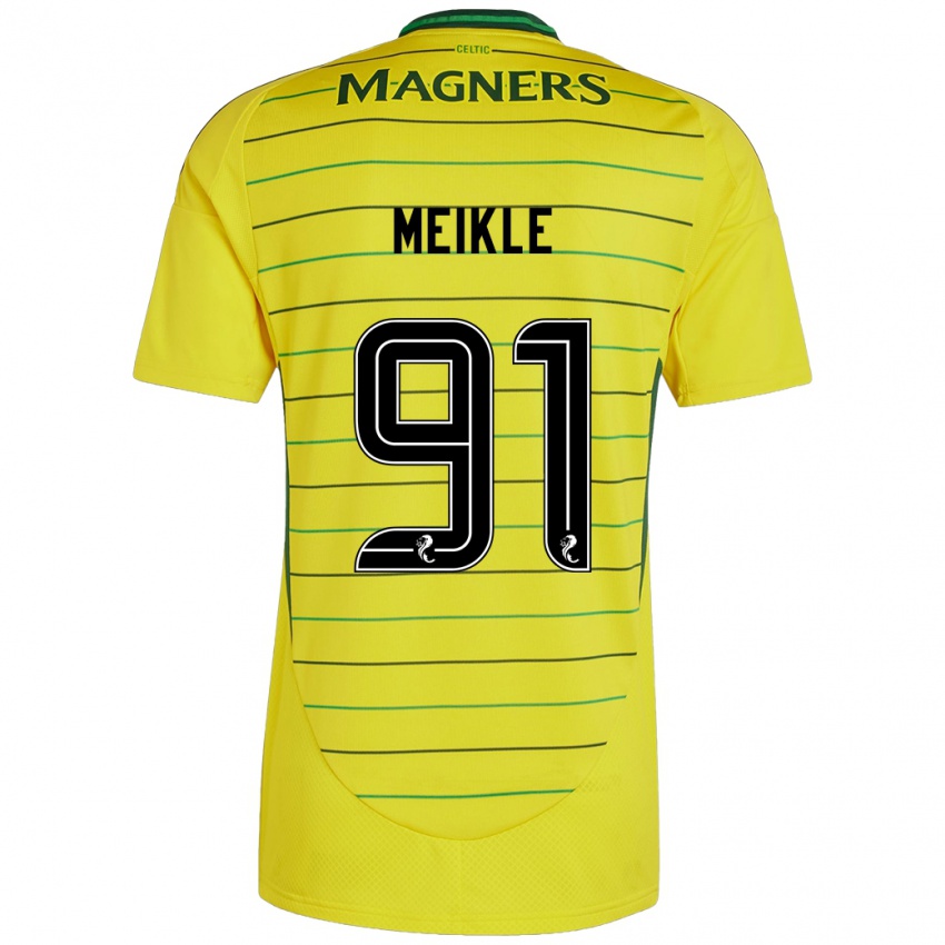 Niño Camiseta Jamie Meikle #91 Amarillo 2ª Equipación 2024/25 La Camisa Perú