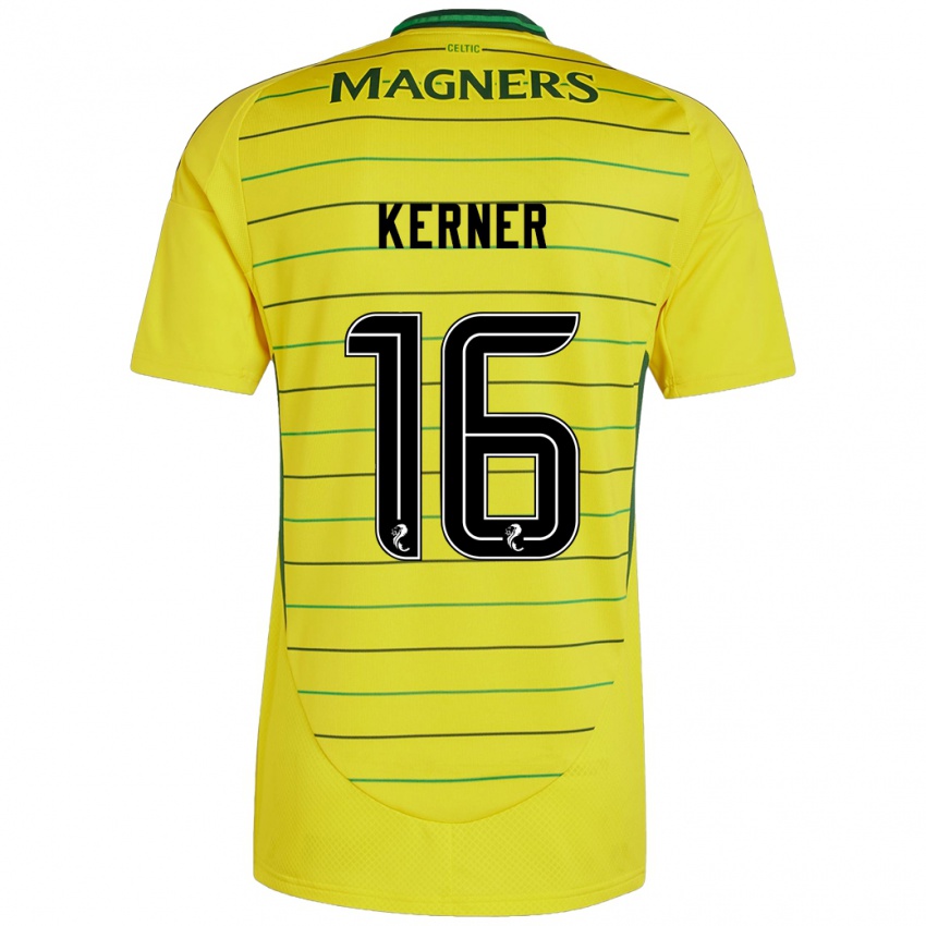 Niño Camiseta Hana Kerner #16 Amarillo 2ª Equipación 2024/25 La Camisa Perú