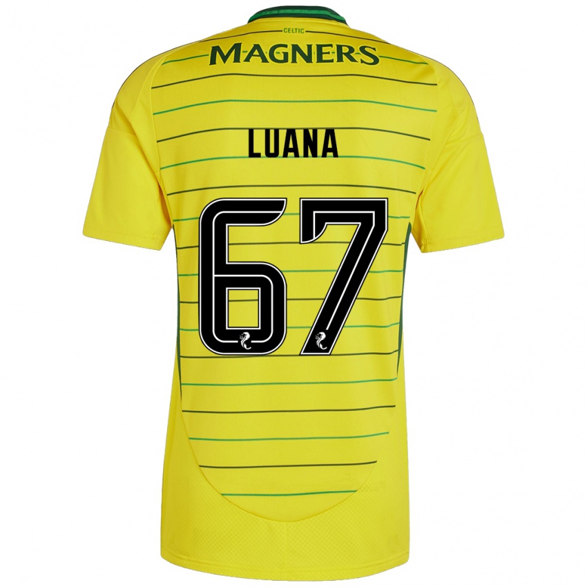 Niño Camiseta Luana Muñoz #67 Amarillo 2ª Equipación 2024/25 La Camisa Perú