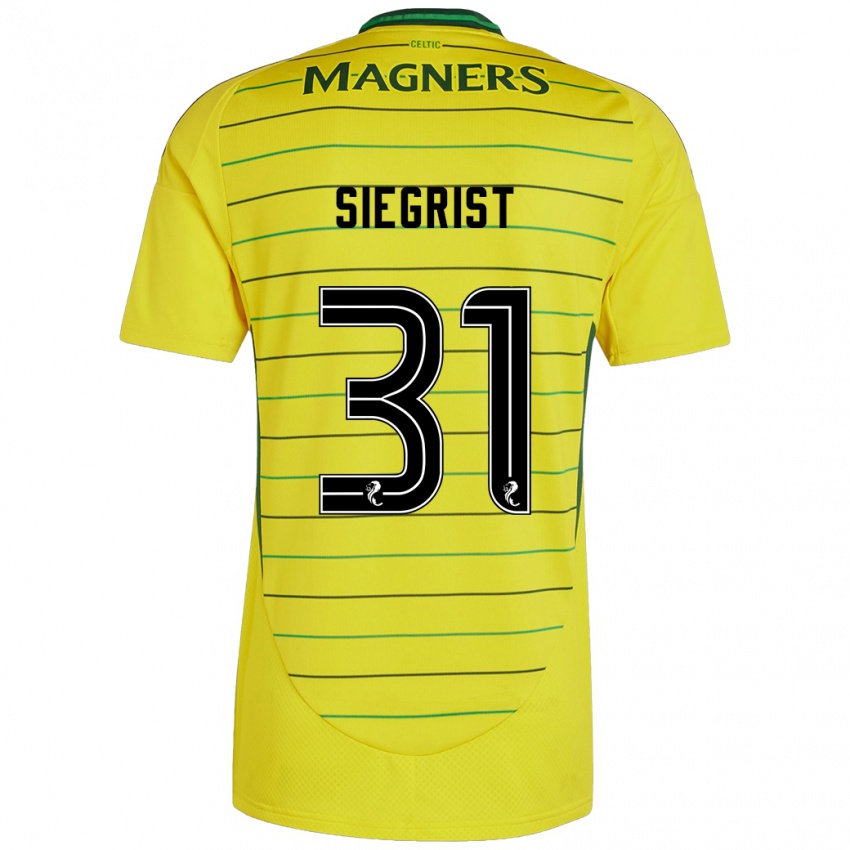 Niño Camiseta Benjamin Siegrist #31 Amarillo 2ª Equipación 2024/25 La Camisa Perú