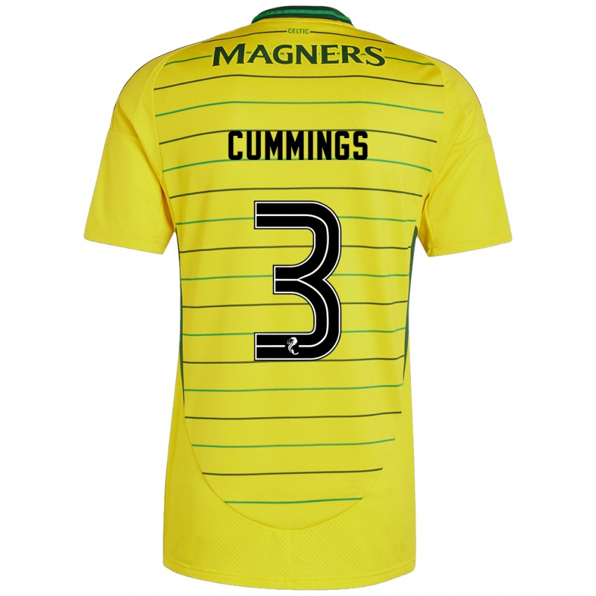 Niño Camiseta Sydney Cummings #3 Amarillo 2ª Equipación 2024/25 La Camisa Perú