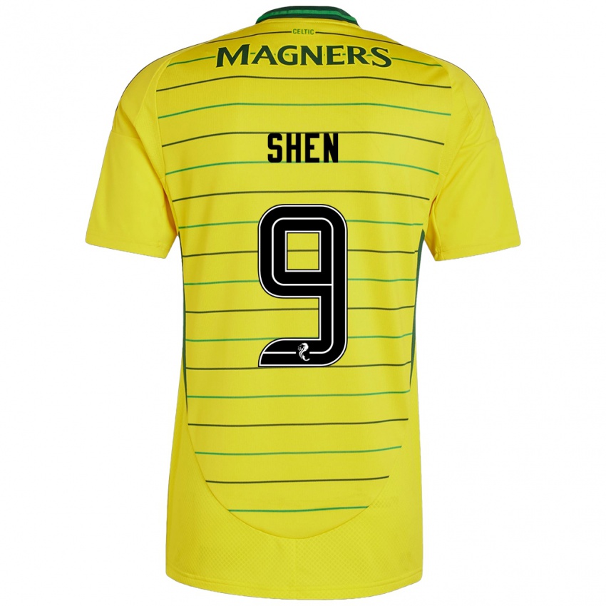 Niño Camiseta Shen Mengyu #9 Amarillo 2ª Equipación 2024/25 La Camisa Perú