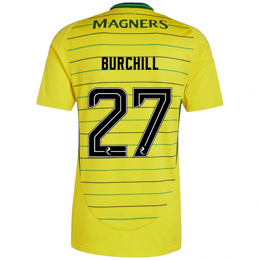 Niño Camiseta Tiree Burchill #27 Amarillo 2ª Equipación 2024/25 La Camisa Perú