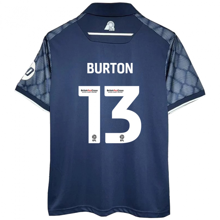 Niño Camiseta Callum Burton #13 Negro 2ª Equipación 2024/25 La Camisa Perú