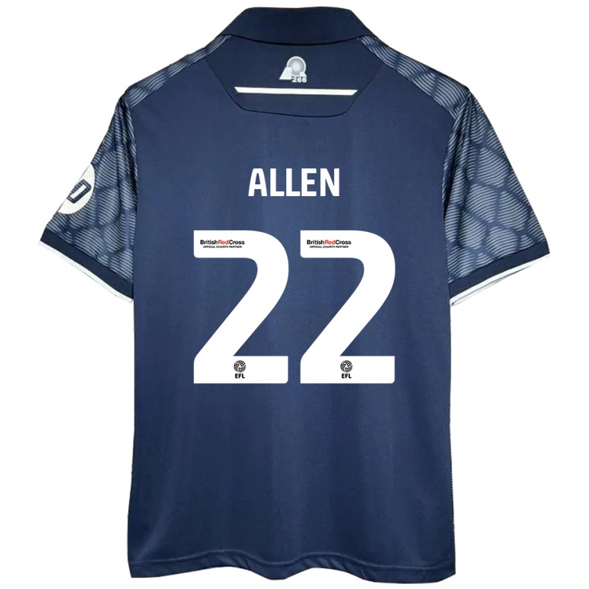 Niño Camiseta Keren Allen #22 Negro 2ª Equipación 2024/25 La Camisa Perú