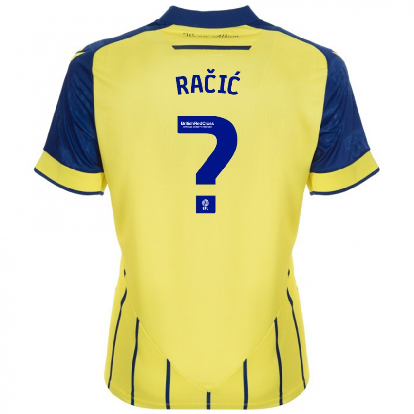 Niño Camiseta Uroš Račić #0 Amarillo Azul 2ª Equipación 2024/25 La Camisa Perú