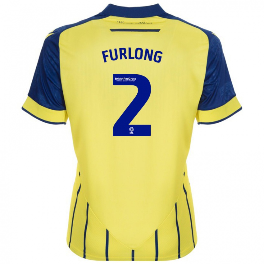 Niño Camiseta Darnell Furlong #2 Amarillo Azul 2ª Equipación 2024/25 La Camisa Perú