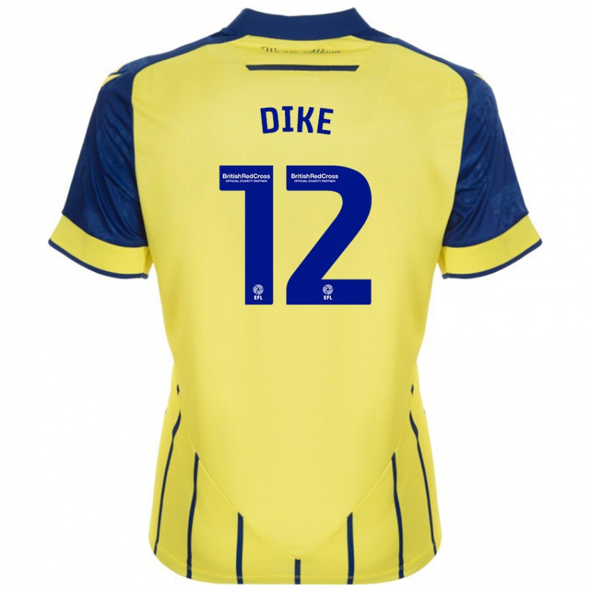 Niño Camiseta Daryl Dike #12 Amarillo Azul 2ª Equipación 2024/25 La Camisa Perú