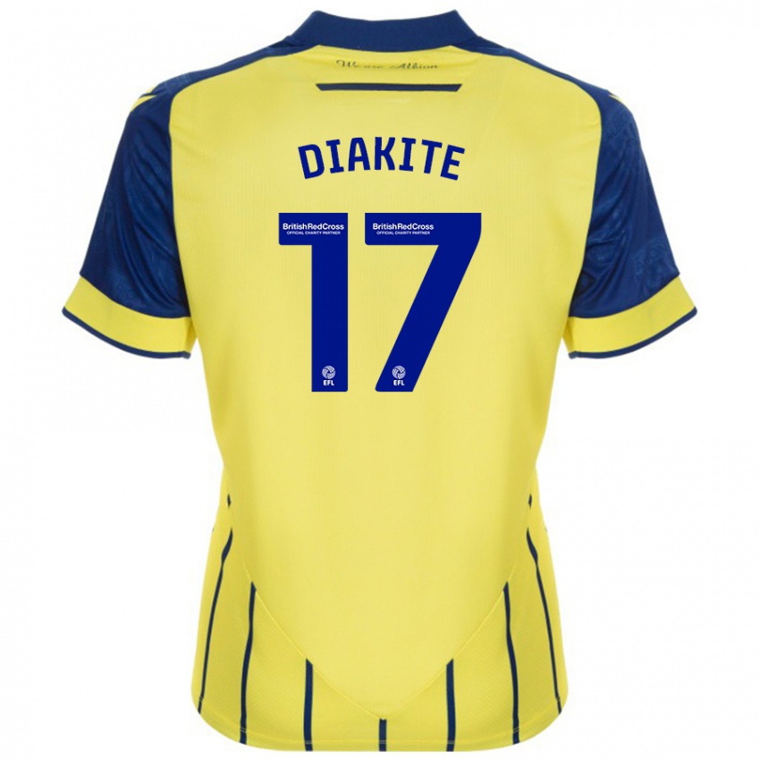 Niño Camiseta Ousmane Diakité #17 Amarillo Azul 2ª Equipación 2024/25 La Camisa Perú