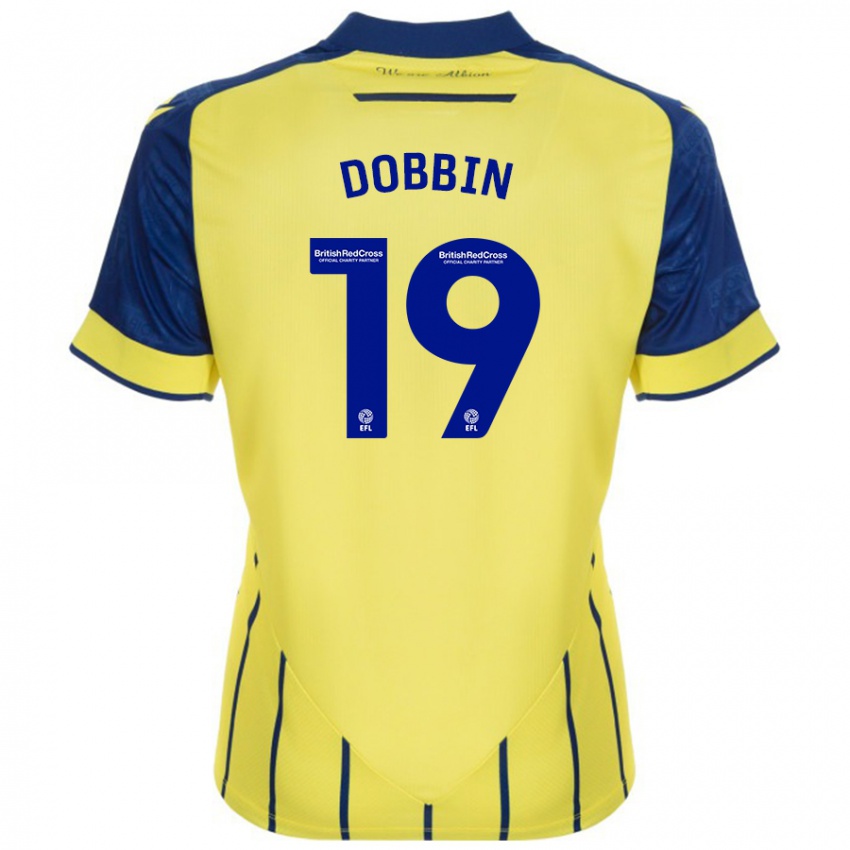 Niño Camiseta Lewis Dobbin #19 Amarillo Azul 2ª Equipación 2024/25 La Camisa Perú