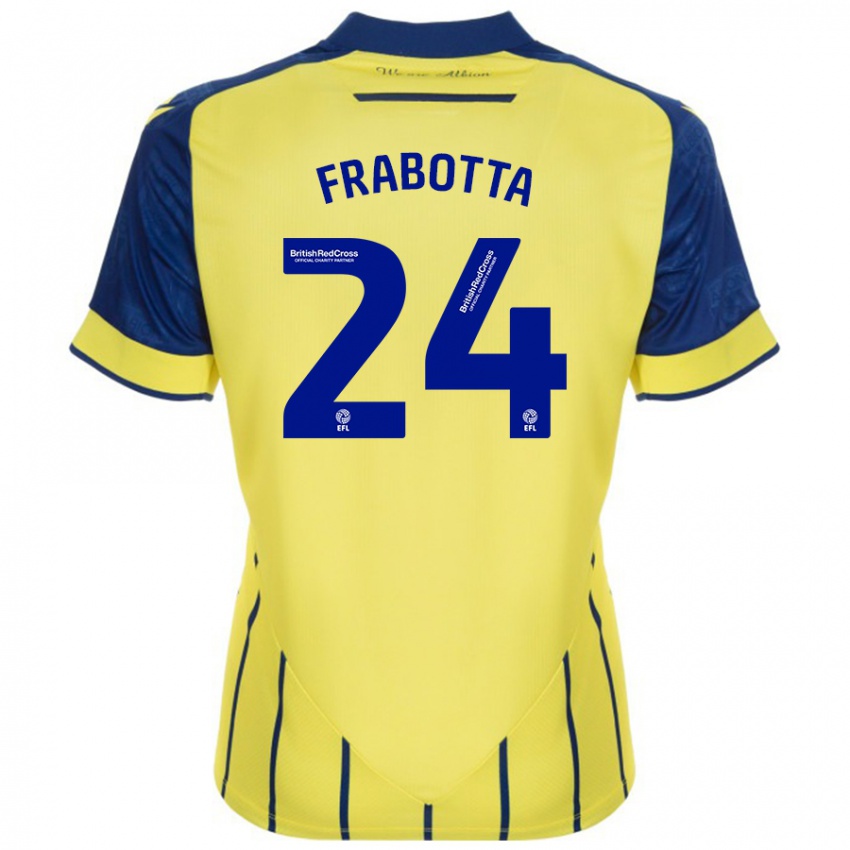 Niño Camiseta Gianluca Frabotta #24 Amarillo Azul 2ª Equipación 2024/25 La Camisa Perú