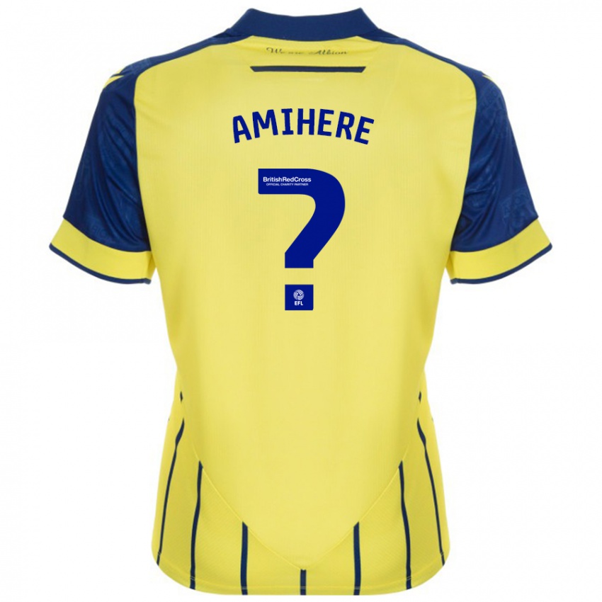 Niño Camiseta Iddrisa Dauda Amihere #0 Amarillo Azul 2ª Equipación 2024/25 La Camisa Perú