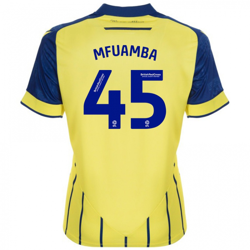 Niño Camiseta Kevin Mfuamba #45 Amarillo Azul 2ª Equipación 2024/25 La Camisa Perú