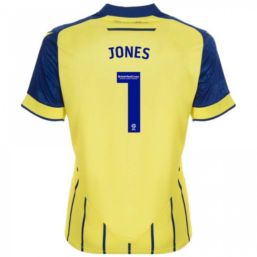 Niño Camiseta Lucy Jones #1 Amarillo Azul 2ª Equipación 2024/25 La Camisa Perú