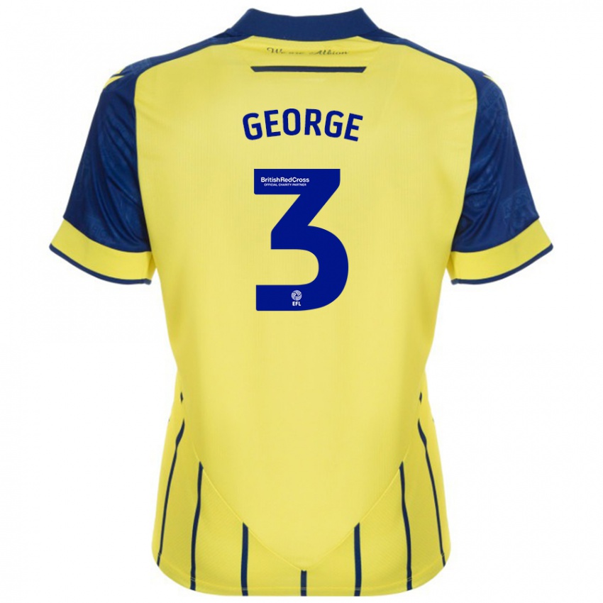 Niño Camiseta Hannah George #3 Amarillo Azul 2ª Equipación 2024/25 La Camisa Perú