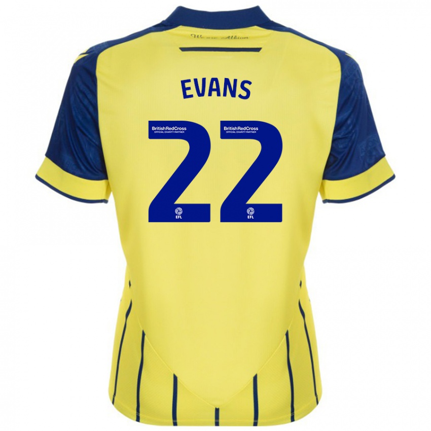 Niño Camiseta Kate Evans #22 Amarillo Azul 2ª Equipación 2024/25 La Camisa Perú