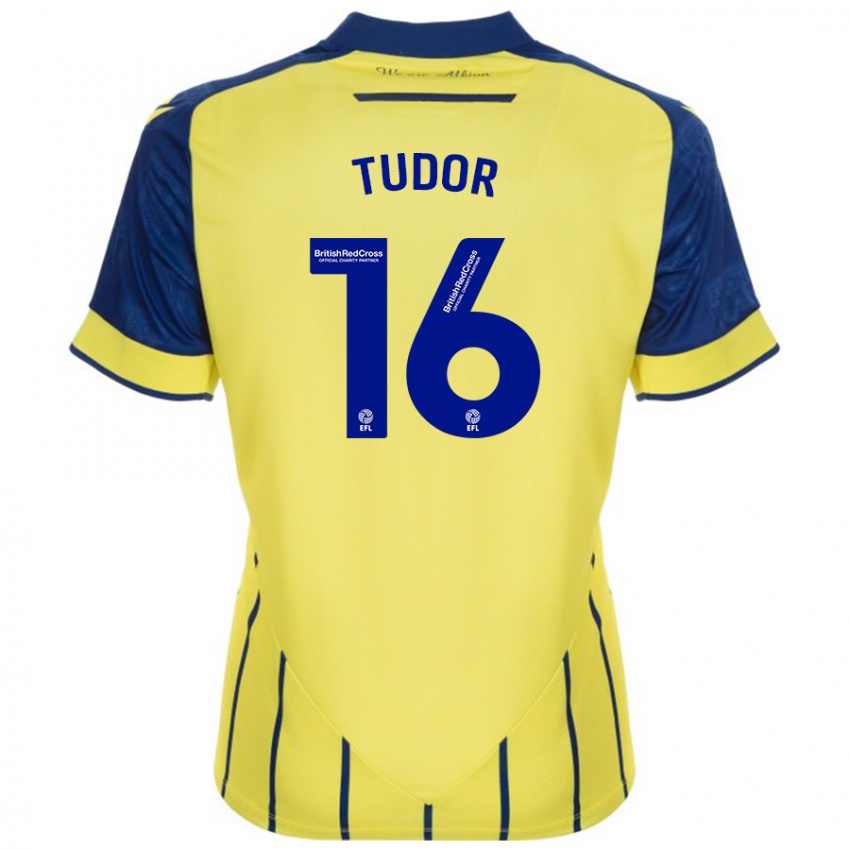 Niño Camiseta Sophie Tudor #16 Amarillo Azul 2ª Equipación 2024/25 La Camisa Perú