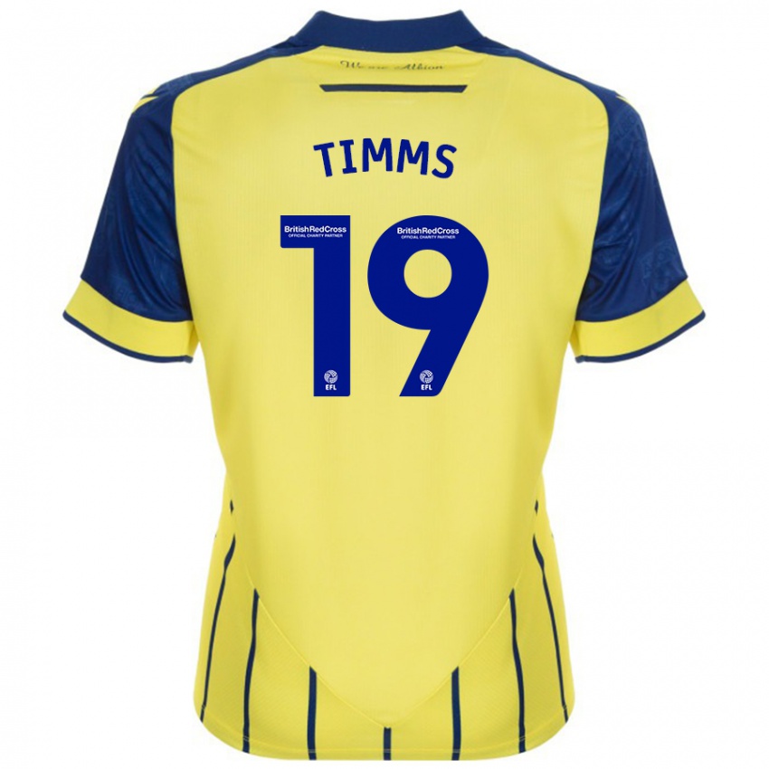 Niño Camiseta Maria Timms #19 Amarillo Azul 2ª Equipación 2024/25 La Camisa Perú