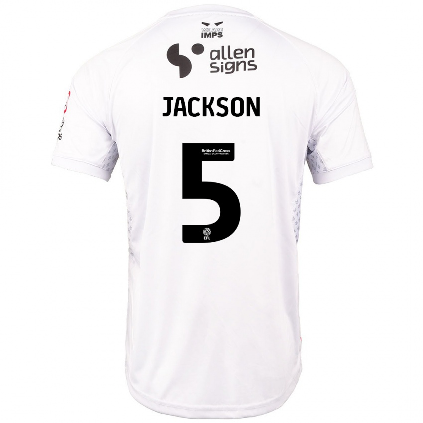 Niño Camiseta Adam Jackson #5 Rojo Blanco 2ª Equipación 2024/25 La Camisa Perú