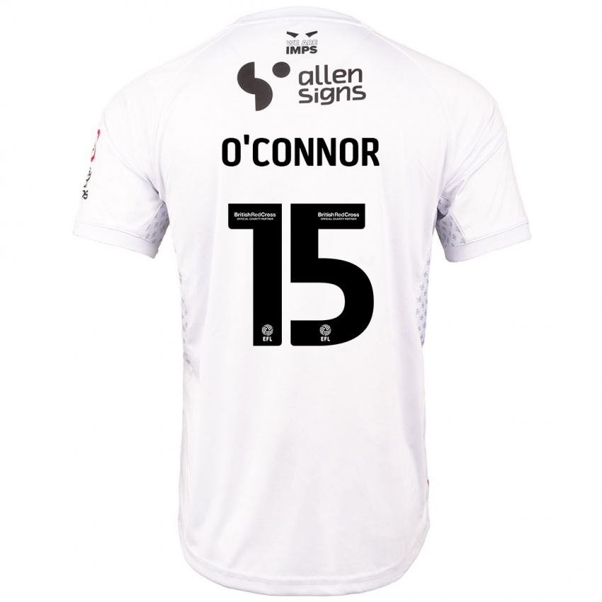 Niño Camiseta Paudie O'connor #15 Rojo Blanco 2ª Equipación 2024/25 La Camisa Perú