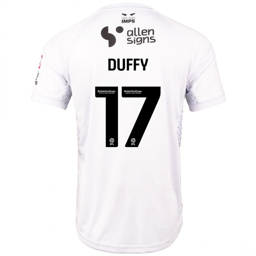 Niño Camiseta Dylan Duffy #17 Rojo Blanco 2ª Equipación 2024/25 La Camisa Perú