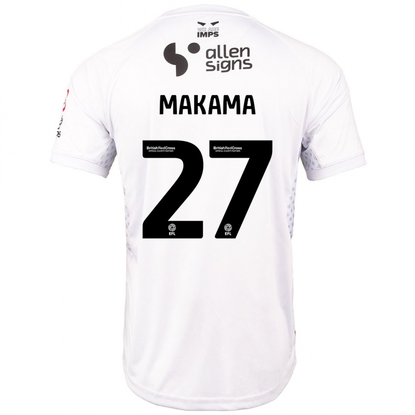 Niño Camiseta Jovon Makama #27 Rojo Blanco 2ª Equipación 2024/25 La Camisa Perú