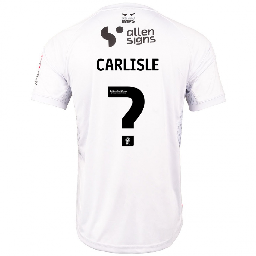 Niño Camiseta Charlie Carlisle #0 Rojo Blanco 2ª Equipación 2024/25 La Camisa Perú