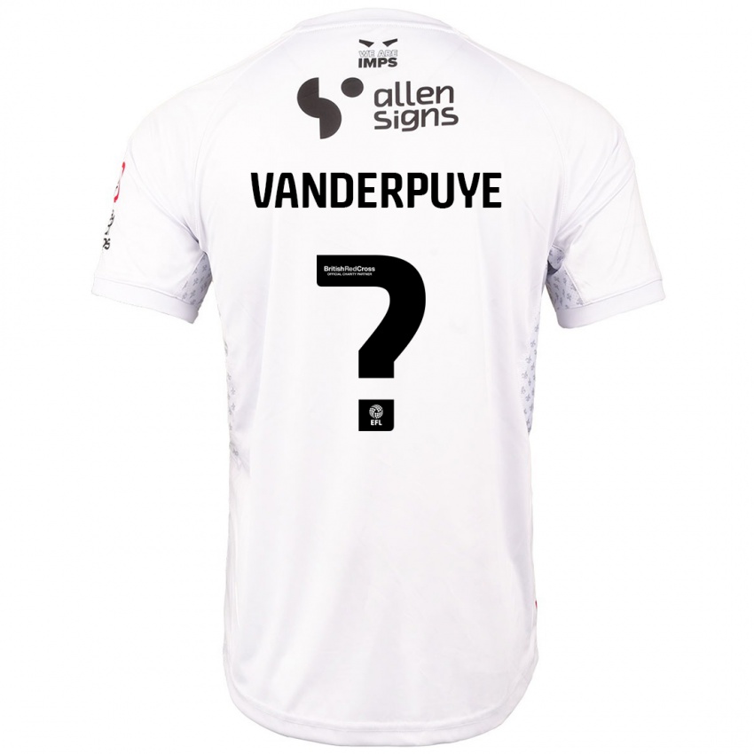 Niño Camiseta Daniel Vanderpuye #0 Rojo Blanco 2ª Equipación 2024/25 La Camisa Perú