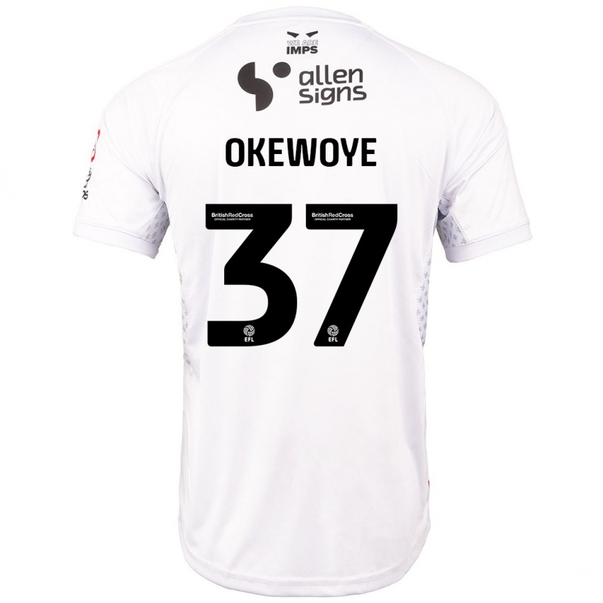 Niño Camiseta Gbolahan Okewoye #37 Rojo Blanco 2ª Equipación 2024/25 La Camisa Perú