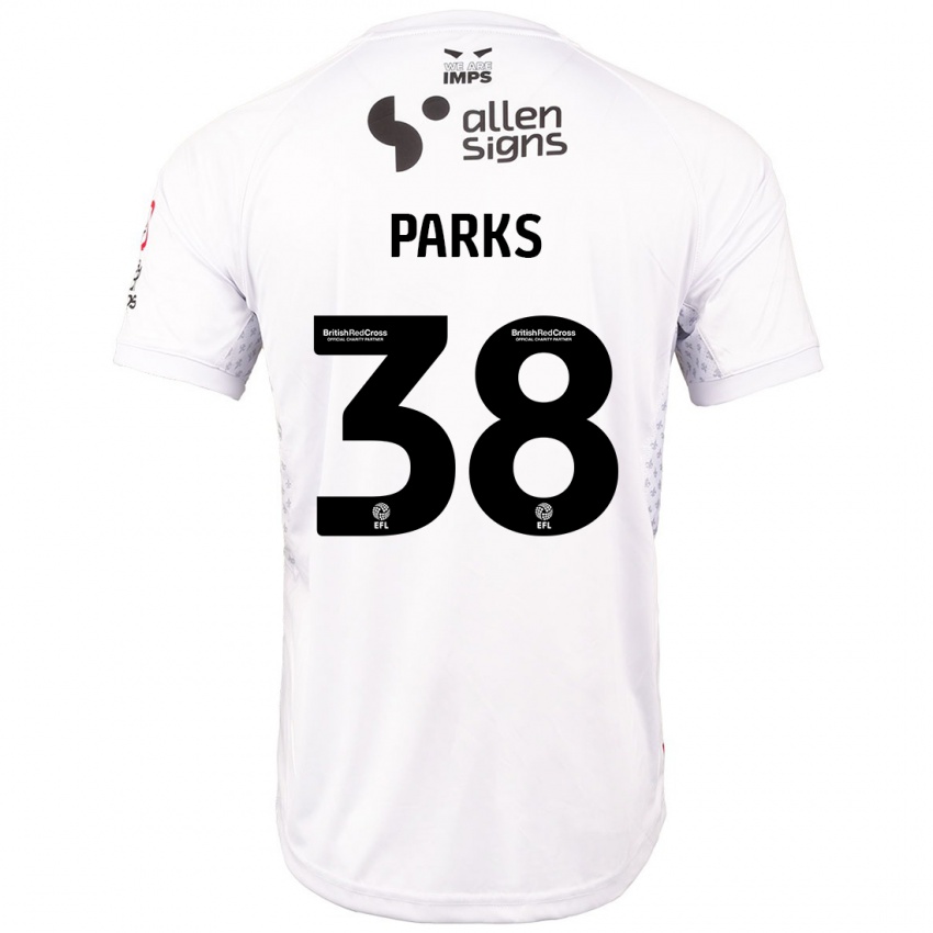 Niño Camiseta Charlie Parks #38 Rojo Blanco 2ª Equipación 2024/25 La Camisa Perú