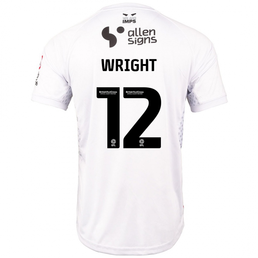 Niño Camiseta Jordan Wright #12 Rojo Blanco 2ª Equipación 2024/25 La Camisa Perú