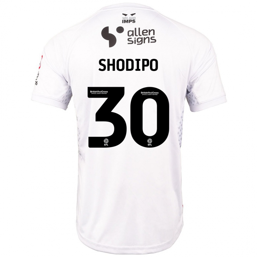 Niño Camiseta Olamide Shodipo #30 Rojo Blanco 2ª Equipación 2024/25 La Camisa Perú