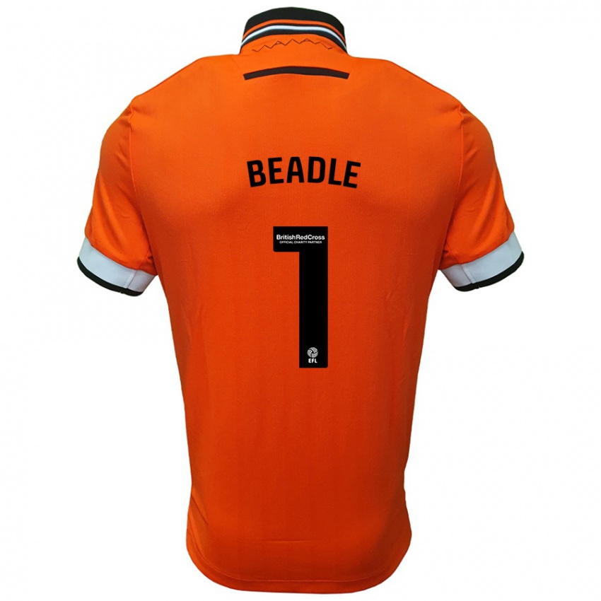 Niño Camiseta James Beadle #1 Naranja Blanco 2ª Equipación 2024/25 La Camisa Perú