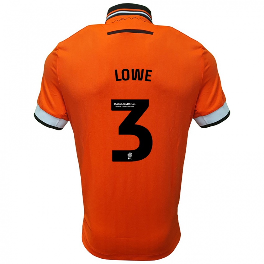 Niño Camiseta Max Lowe #3 Naranja Blanco 2ª Equipación 2024/25 La Camisa Perú