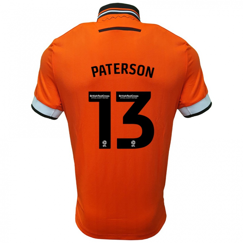 Niño Camiseta Callum Paterson #13 Naranja Blanco 2ª Equipación 2024/25 La Camisa Perú