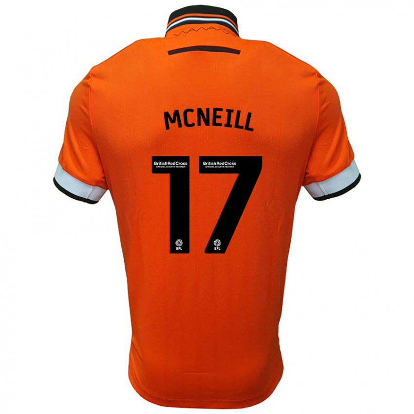 Niño Camiseta Charlie Mcneill #17 Naranja Blanco 2ª Equipación 2024/25 La Camisa Perú