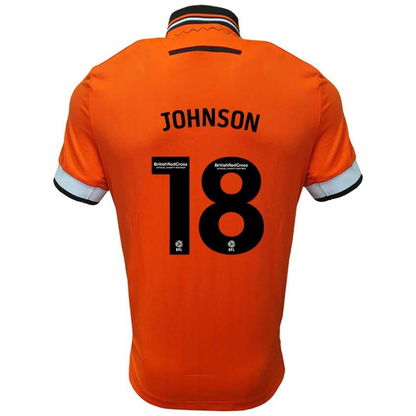 Niño Camiseta Marvin Johnson #18 Naranja Blanco 2ª Equipación 2024/25 La Camisa Perú