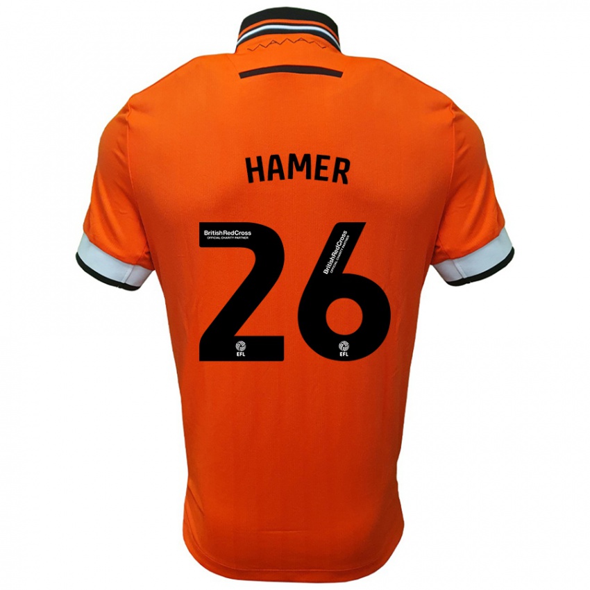 Niño Camiseta Ben Hamer #26 Naranja Blanco 2ª Equipación 2024/25 La Camisa Perú