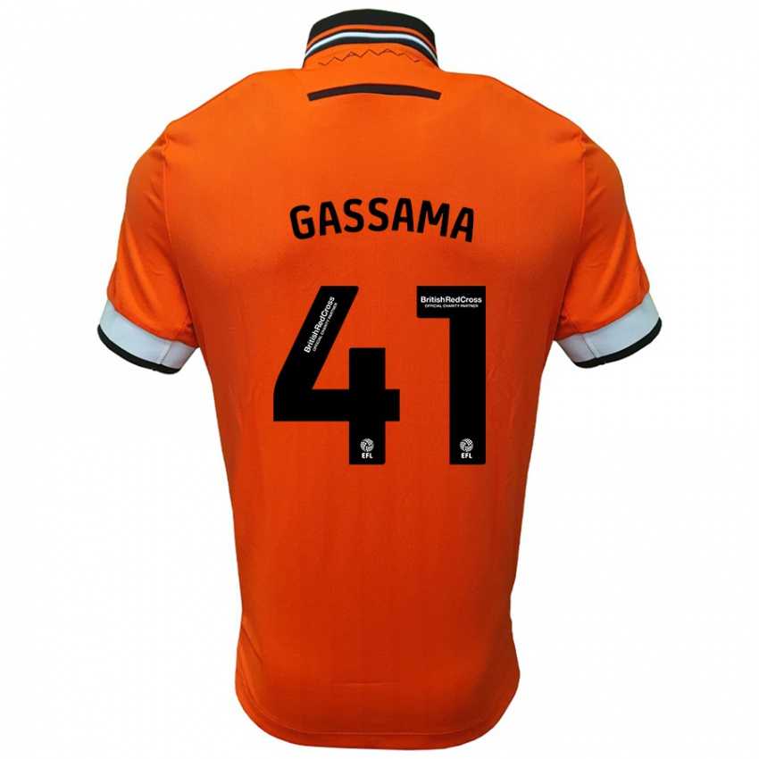 Niño Camiseta Djeidi Gassama #41 Naranja Blanco 2ª Equipación 2024/25 La Camisa Perú