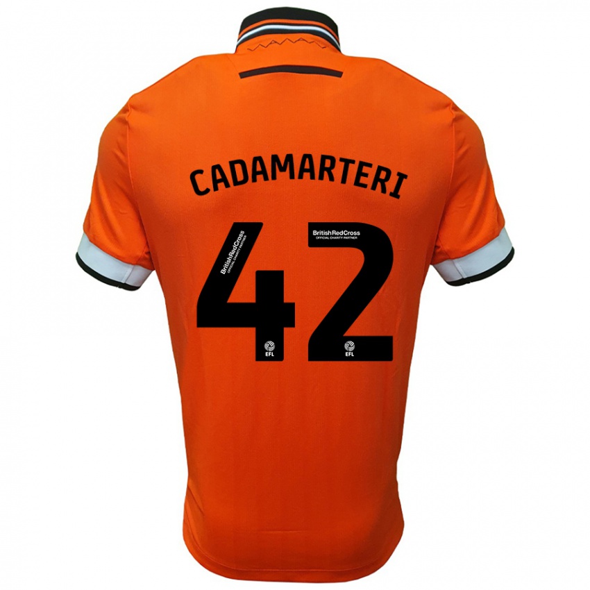 Niño Camiseta Bailey Cadamarteri #42 Naranja Blanco 2ª Equipación 2024/25 La Camisa Perú