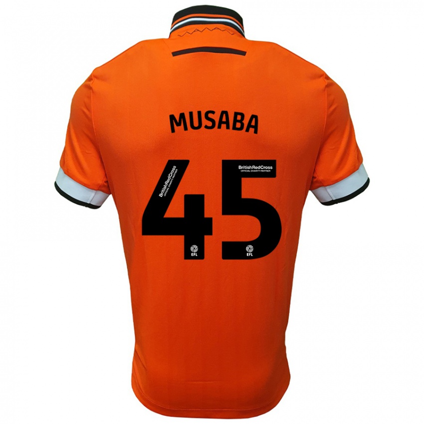 Niño Camiseta Anthony Musaba #45 Naranja Blanco 2ª Equipación 2024/25 La Camisa Perú