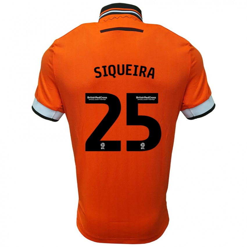 Niño Camiseta Guilherme Siqueira #25 Naranja Blanco 2ª Equipación 2024/25 La Camisa Perú