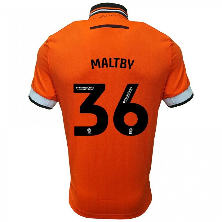 Niño Camiseta Mackenzie Maltby #36 Naranja Blanco 2ª Equipación 2024/25 La Camisa Perú