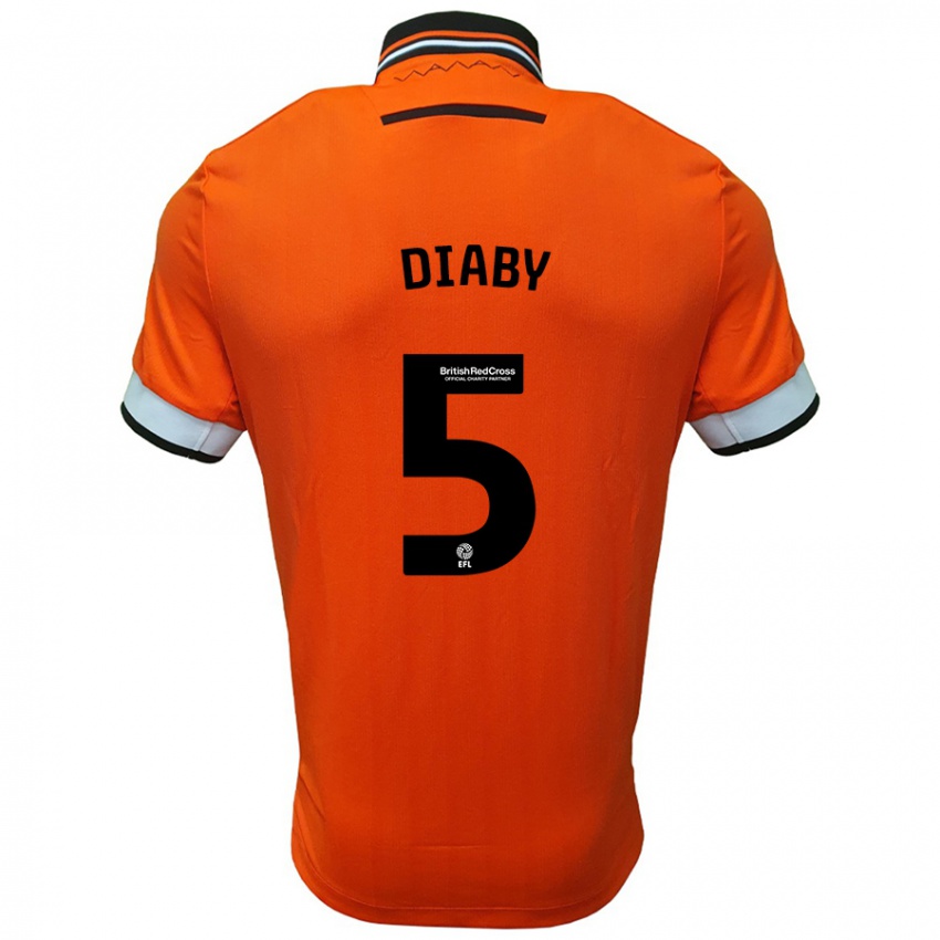 Niño Camiseta Bambo Diaby #5 Naranja Blanco 2ª Equipación 2024/25 La Camisa Perú