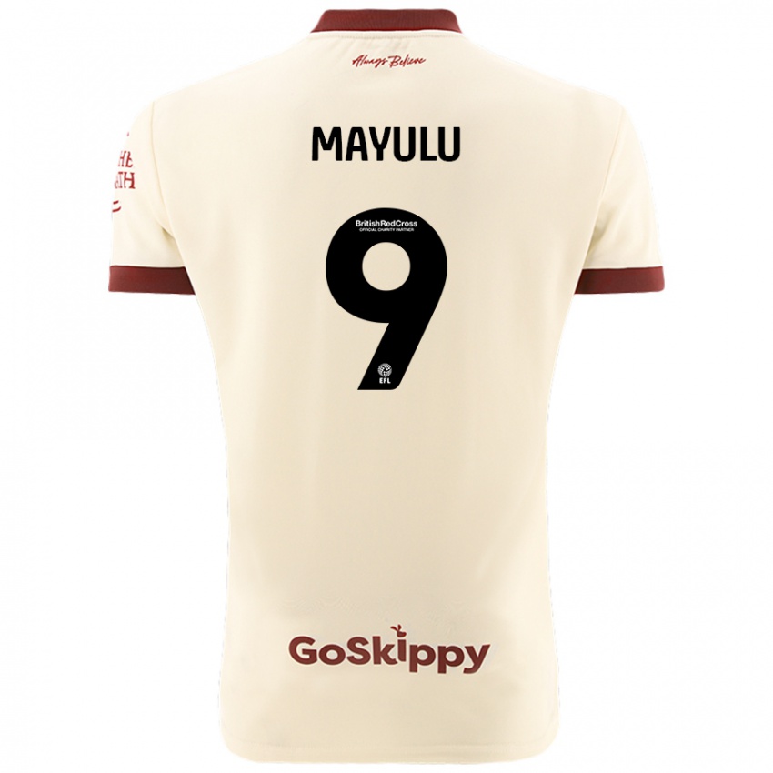 Niño Camiseta Fally Mayulu #9 Crema Blanco 2ª Equipación 2024/25 La Camisa Perú